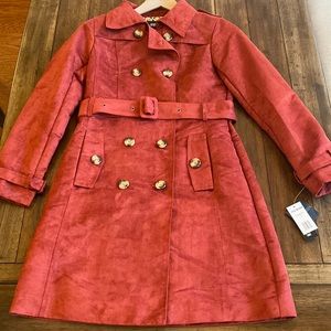 NWT Steve Madden suede trench coat, size M color chili ( Red brown). Beautiful